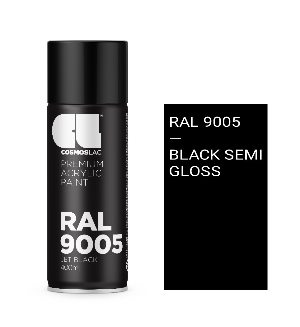 COSMOS LAC SPRAY RAL 9005 SEMI GLOSS BLACK  323 400ml