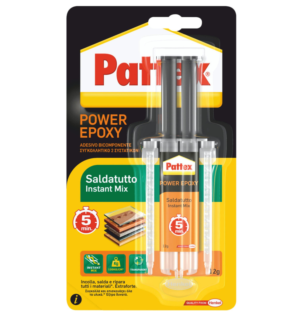 PATTEX SALDATUTTO INSTANT MIX-ΕΠΟΞΙΚΗ ΚΟΛΛΑ ΑΚΡΙΒΕΙΑΣ ΣΥΡΙΓΓΑ 12gr