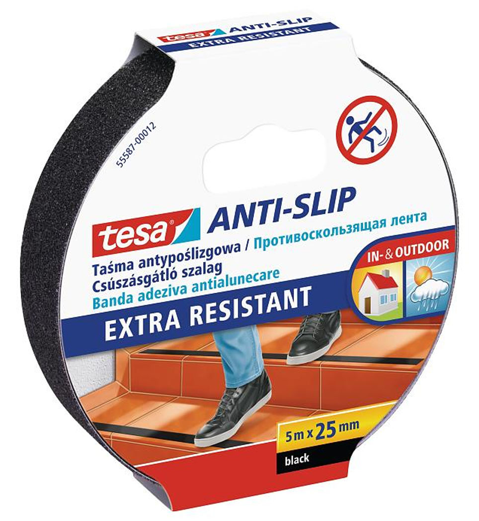 TESA ANTI-SLIP ΑΝΤΙΟΛΙΣΘΗΤΙΚΗ ΤΑΙΝΙΑ ΜΑΥΡΗ 5m x 25mm