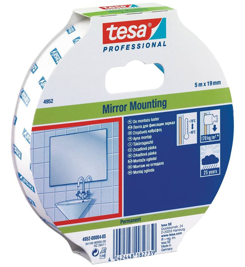 TESA MIRROR MOUNTING ΤΑΙΝΙΑ ΣΤΕΡΕΩΣΗΣ ΑΦΡΟΥ ΔΙΠΛΗΣ ΟΨΗΣ 5m x 19mm