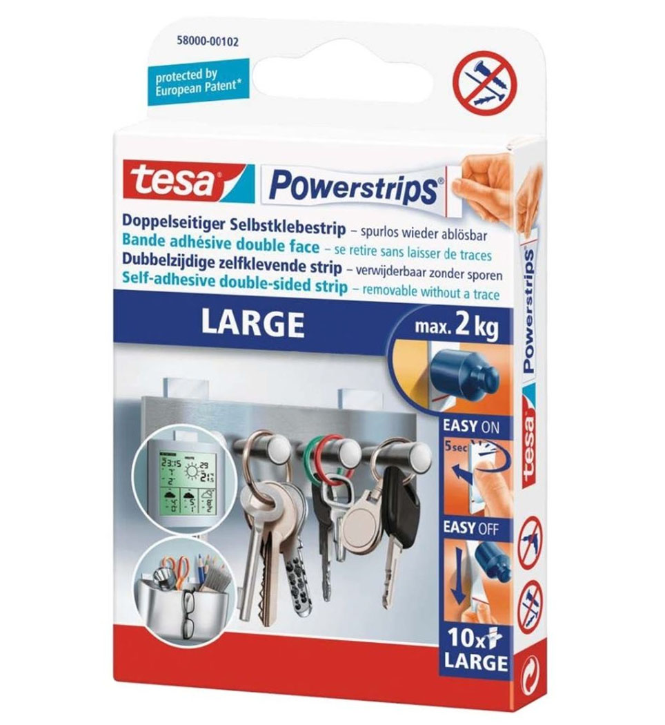 TESA POWERSTRIPS ΑΥΤΟΚΟΛΛΗΤΗ ΤΑΙΝΙΑ ΔΙΠΛΗΣ ΟΨΗΣ 2cm x 5cm 