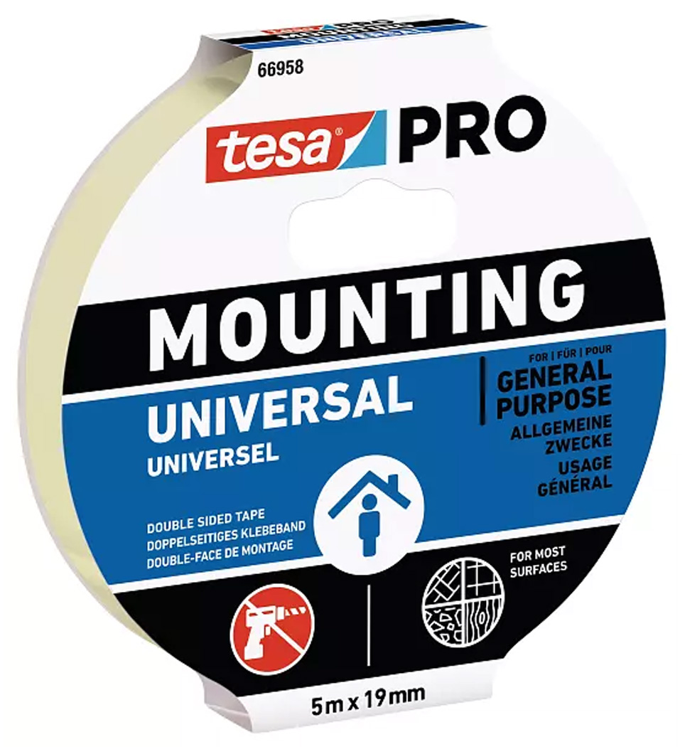 TESA PRO MOUNTING UNIVERSAL ΤΑΙΝΙΑ ΠΟΛΛΑΠΛΩΝ ΧΡΗΣΕΩΝ 5m x 19mm 66958